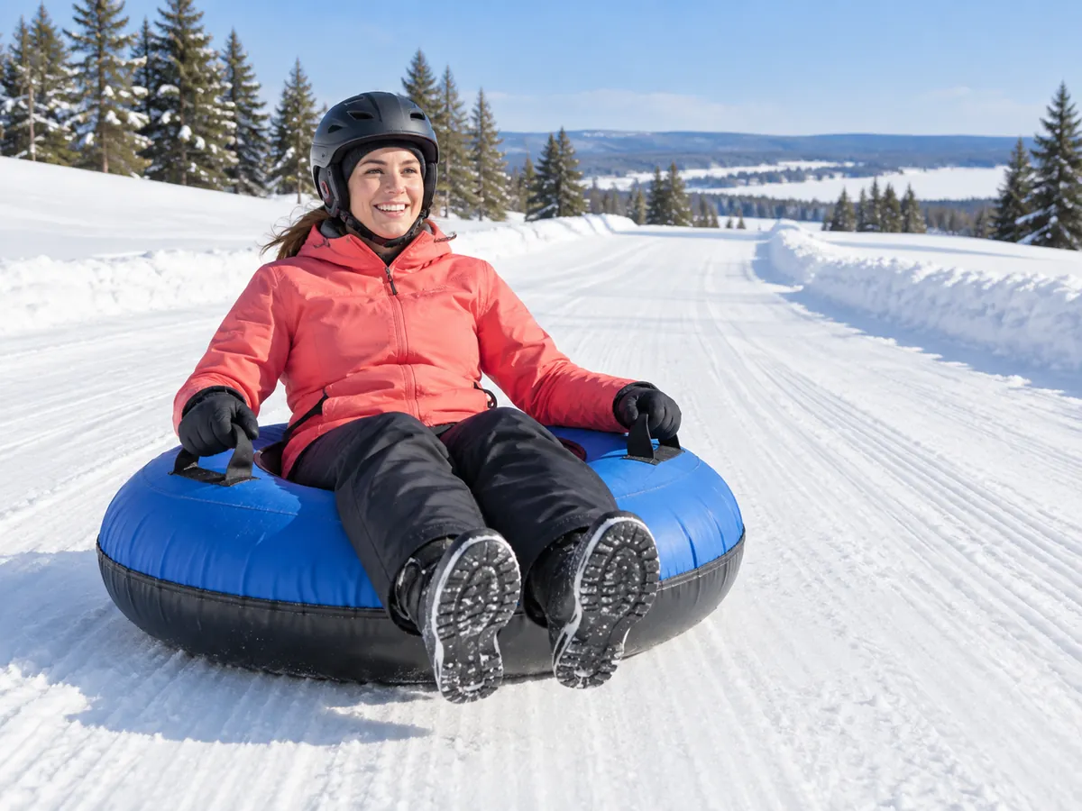 Ilustración generada por IA: Snow tubing