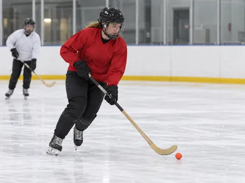 Illustration générée par IA: Bandy de patinoire