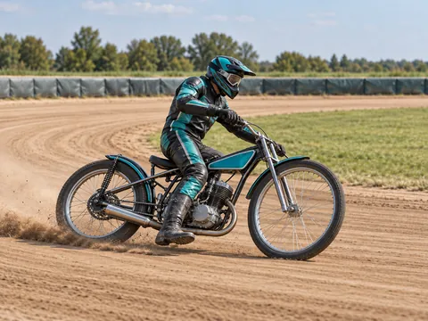 Ilustración generada por IA: Carreras de moto en pista de arena