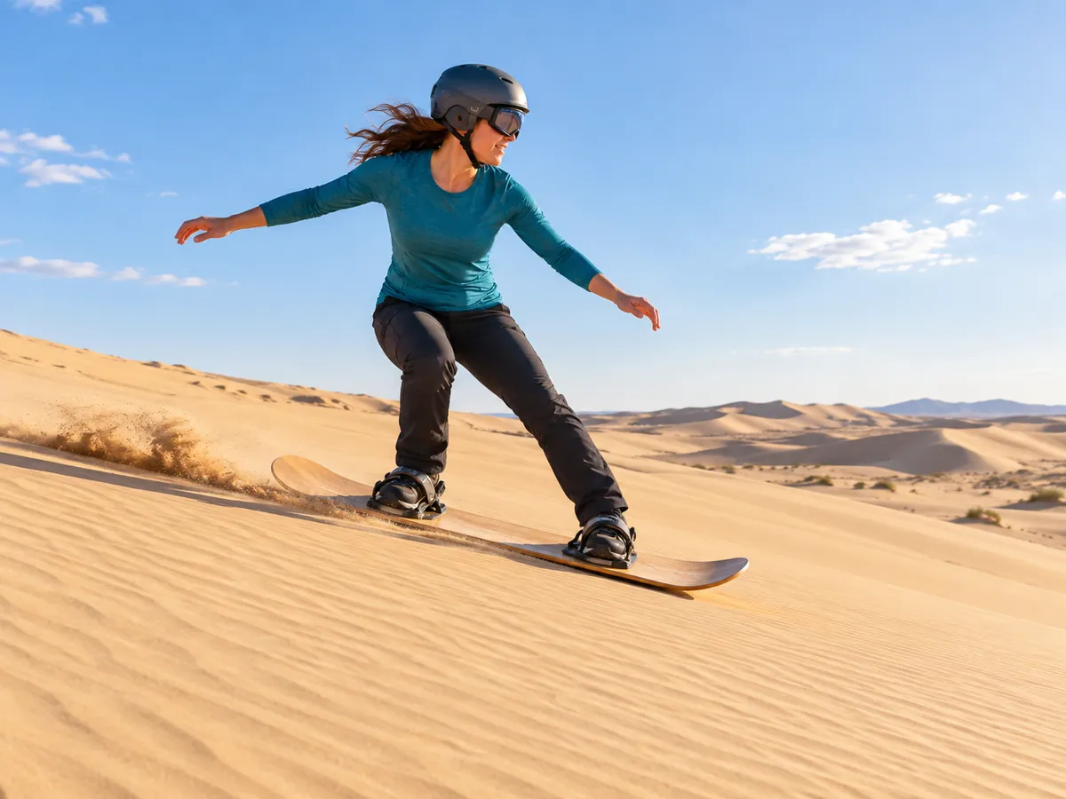 Ilustración generada por IA: Sandboarding