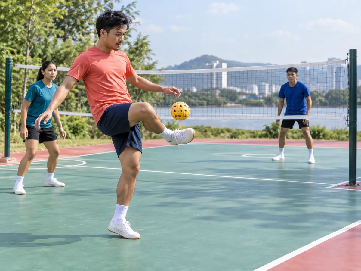 KI-generierte Illustration: Sepak Takraw