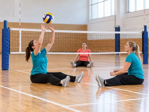 Ilustración generada por IA: Voleibol sentado