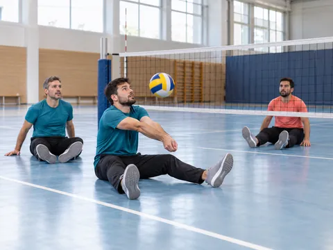 Ilustración generada por IA: Sitzvolleyball