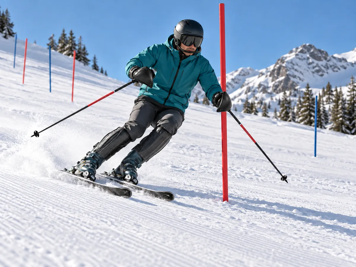KI-generierte Illustration: Ski-Slalom