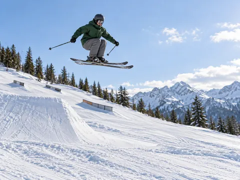 Ilustración generada por IA: Esquí slopestyle