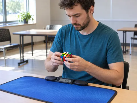Ilustración generada por IA: Speedcubing