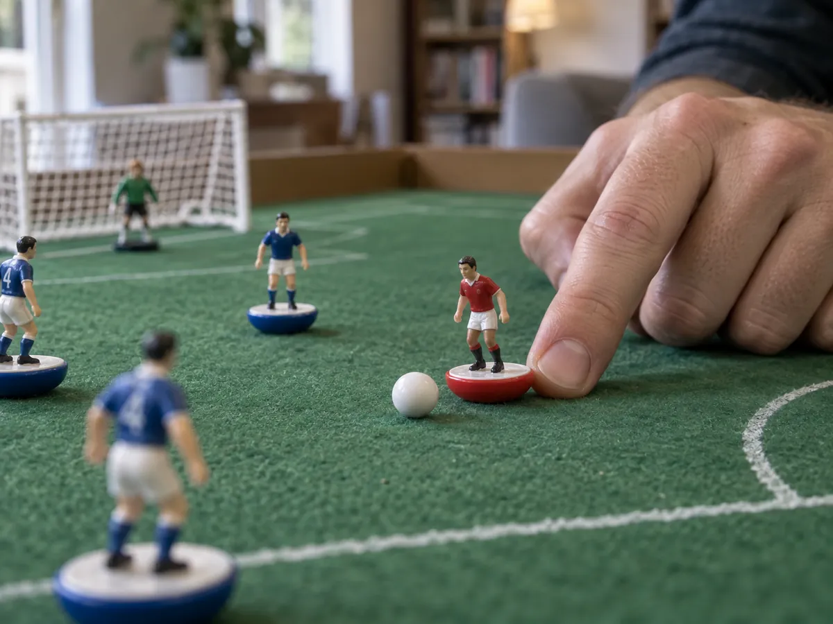 Illustration générée par IA: Football de table sportif