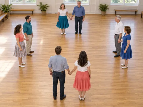 Ilustración generada por IA: Square dance