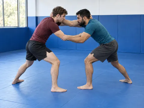 Ilustración generada por IA: Grappling de sumision