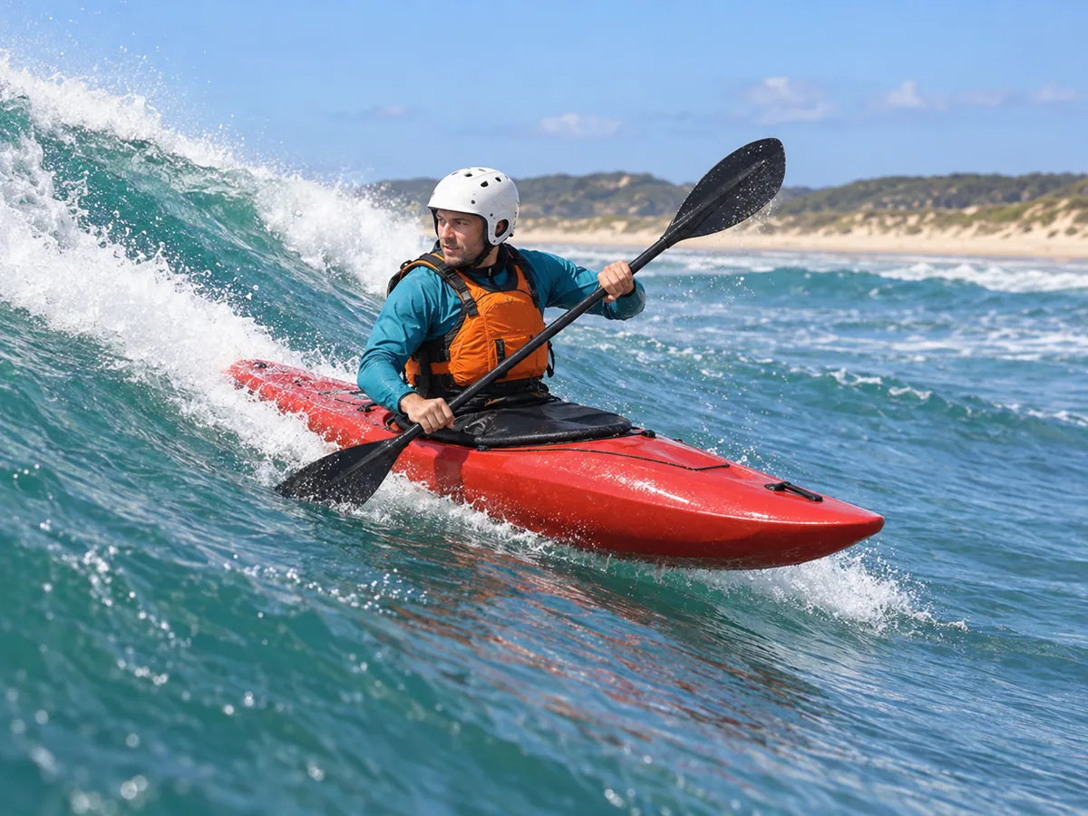 Ilustración generada por IA: Kayak surf