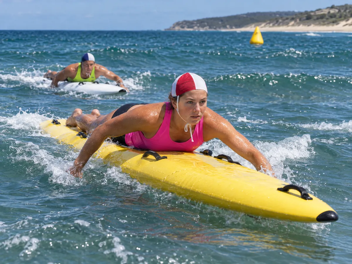 KI-generierte Illustration: Surf Lifesaving