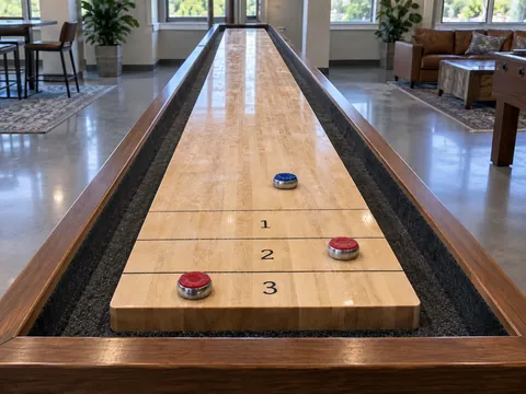 Ilustración generada por IA: Shuffleboard de mesa