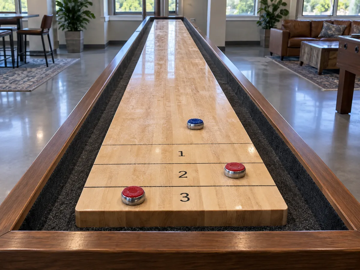 Ilustración generada por IA: Shuffleboard de mesa