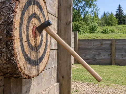 Ilustração gerada por IA: Arremesso de tomahawk