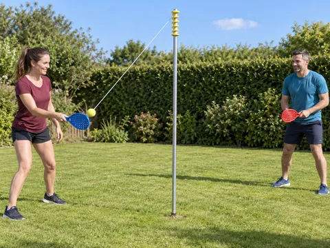 Ilustración generada por IA: Totem Tennis (Swingball)