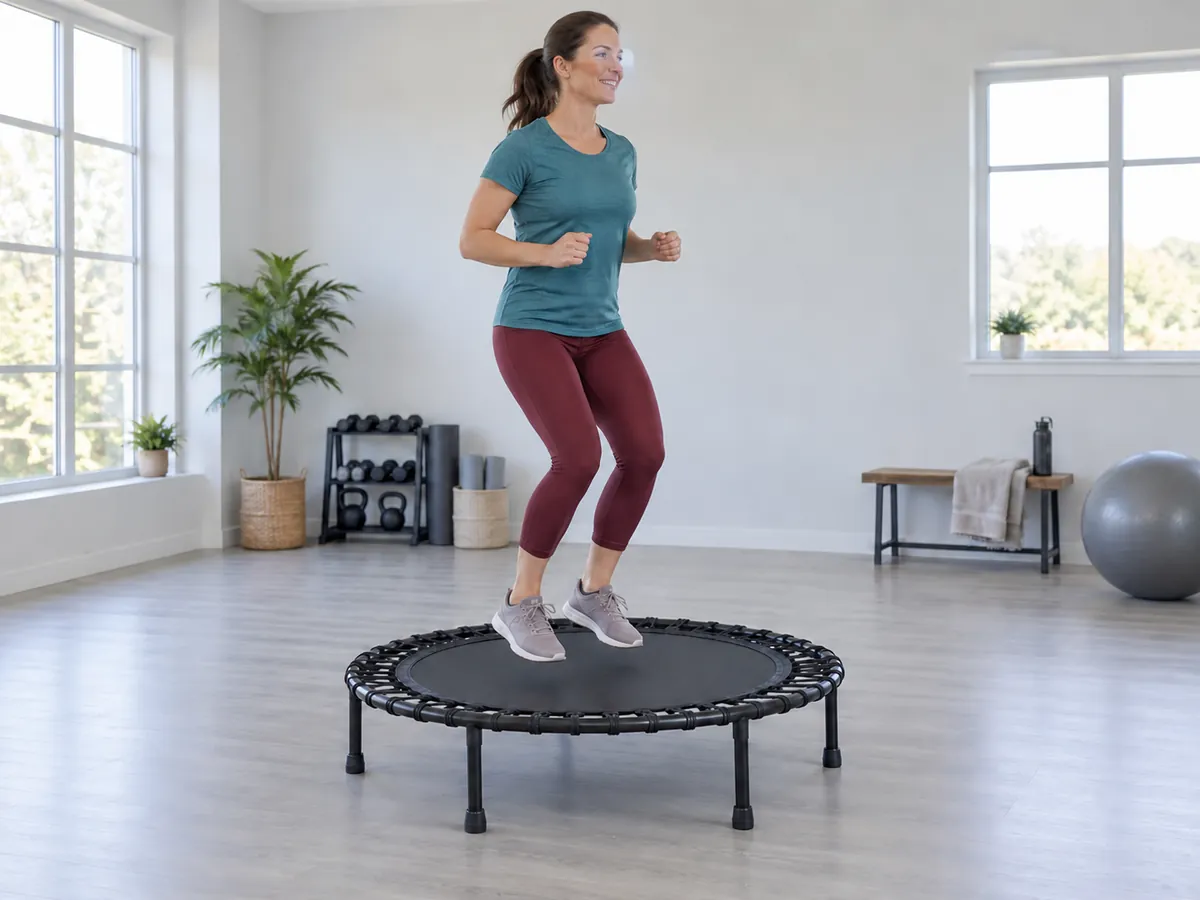 Ilustración generada por IA: Fitness en trampolin