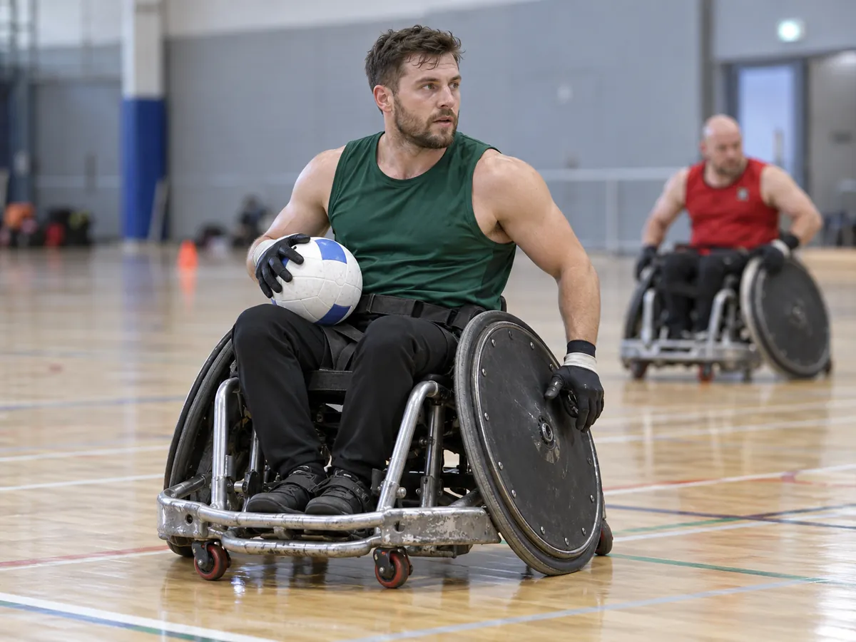 KI-generierte Illustration: Wheelchair Rugby