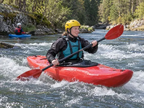 Yapay zekâ ile oluşturulan görsel: Akarsu kayak
