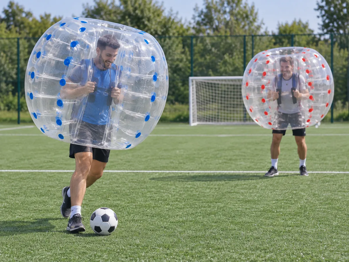 Ilustración generada por IA: Zorb football